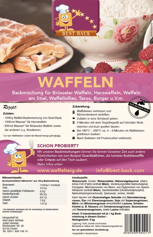 Label Waffeln - Best-Back Vertrieb - einfach, schnell & vielfältig