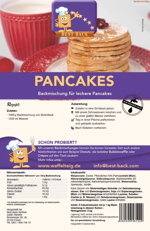 Label Pancakes - Best-Back Vertrieb - einfach, schnell & vielfältig